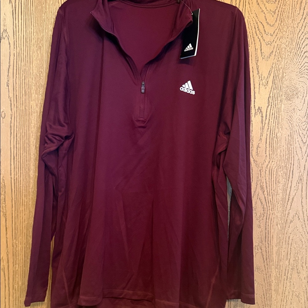 Adidas Burgundy Half-Zip Pullover